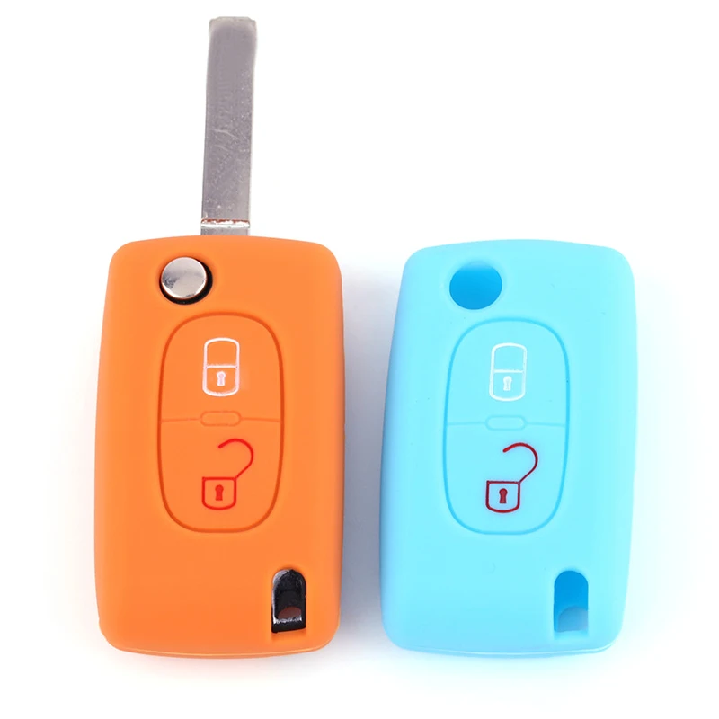 

Car Key Cover Case Silicone Shell For Peugeot 308 207 307 807 3008 5008 Expert Partner For Citroen C2 C3 Picasso C4 Dispatch C8