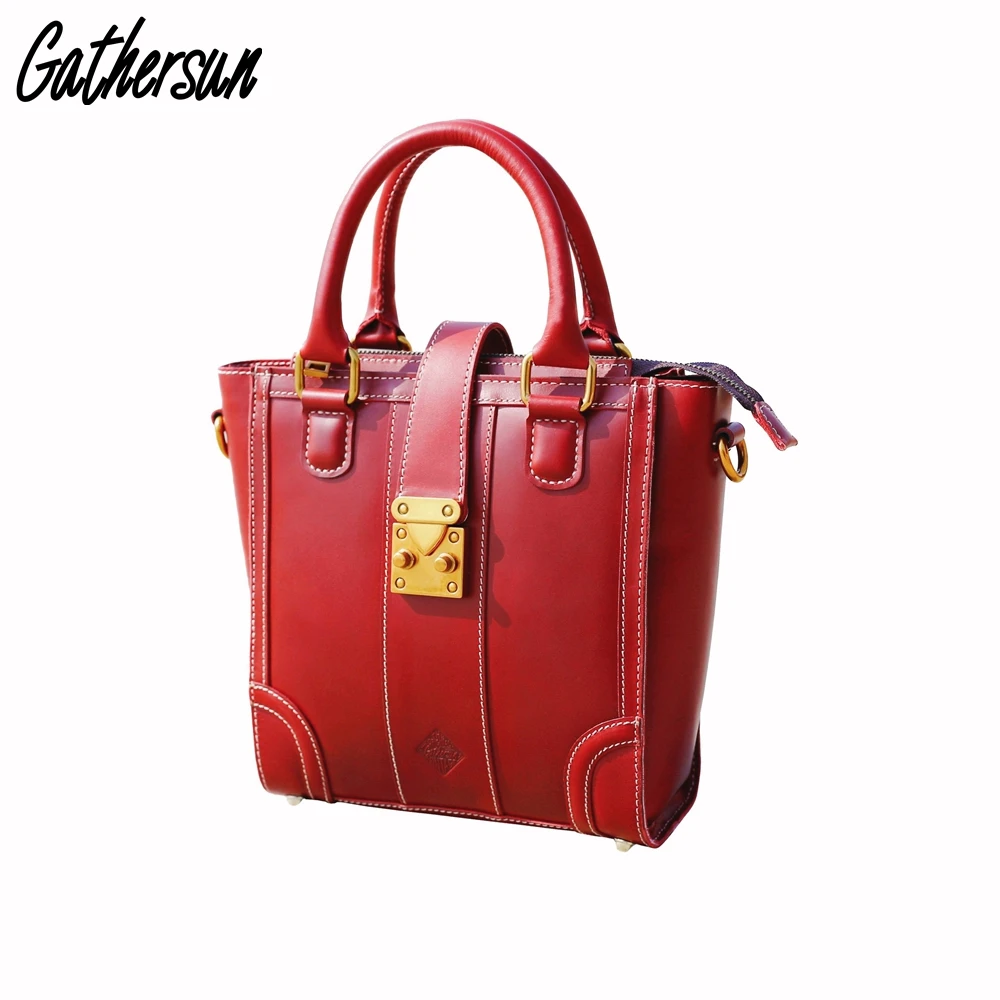 

Gathersun 2018 New Fashion Handbag Women Genuine Cow Leather Shoulder Bags Women Luxury Handmade Bag for Ladies