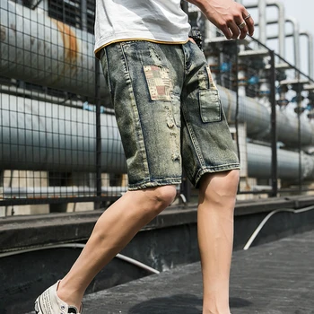 

Men Shorts 2019 Summer New Casual Shorts Beach Pants Men Casual Jeans Sweatpants Patchwork Pockets Bermudas Hombre Bolsillos