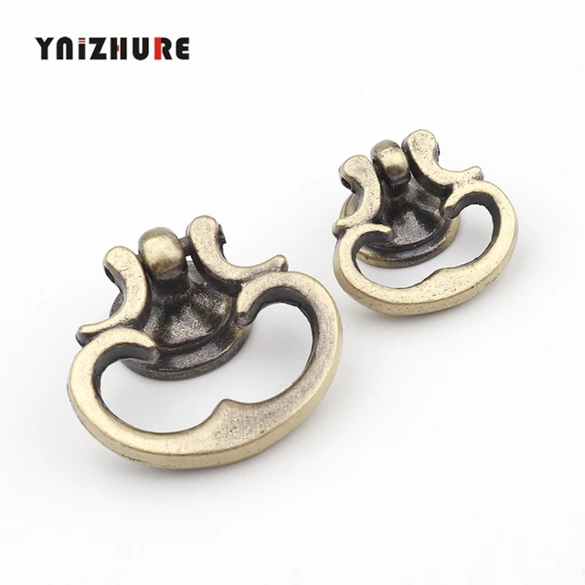 Cheap Vintage Alloy Cabinet Handles Furniture Knobs Kitchen Drawer Cupboard Ring Pull Handles Furniture Fittings,Bronze Tone,2Pcs