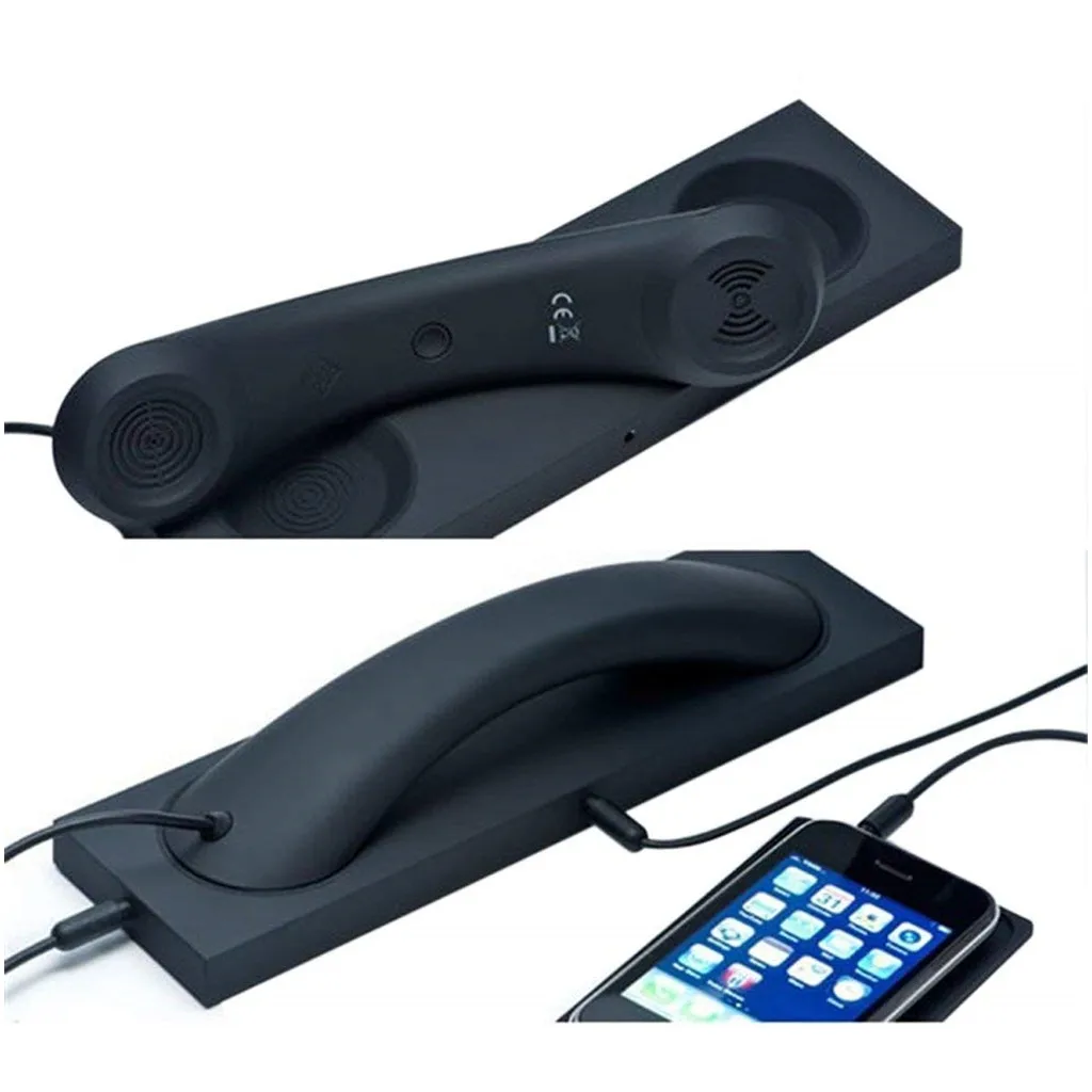 Retro Telephone Handset , 3.5mm Radiation Proof Cell Phone Telephone Receiver and Handset Holder for iPhone 5 6 Sansung Galaxy