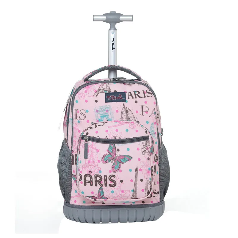 Pokemon Rucksack-Trolley Tornister Kinderrucksack Pikachu Schule Rollen Rucksack 