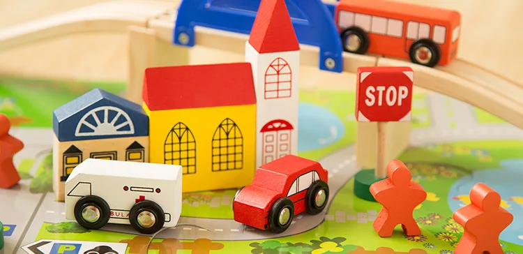 Детские игрушки городской рельс оверпасс дорожного движения сцены композитные Деревянные игрушки Обучающие Alpinia игрушки раннего развития