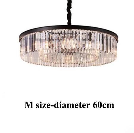 M size-dia60cm Американский блеск, хрустальные светодиодные подвесные люстры, Светильники для гостиной, светодиодная люстра, освещение для столовой, светодиодные подвесные светильники - Цвет абажура: M size-dia60cm