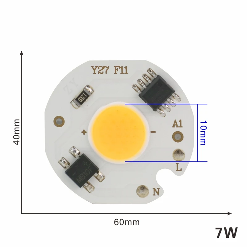 Светодиодный 3 Вт 5 Вт 7 Вт 9 Вт COB чип лампа 220 В Smart IC нет необходимости драйвер светодиодный светильник для наводнения Точечный светильник Diy светильник ing холодный белый теплый белый - Испускаемый цвет: 7W