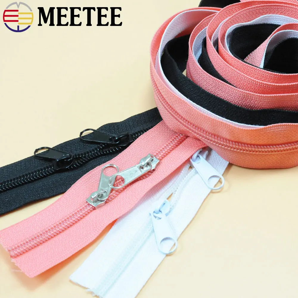 Buy 5pcs 1meter 3 Double Silder Nylon Zipper For