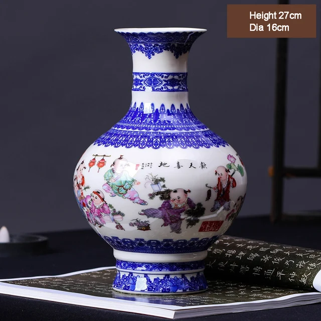 New Arrival Antique Jingdezhen Ceramic Vase Chinese Blue and White Porcelain Flower Vase For Home Decor 6
