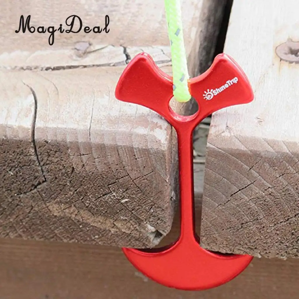 5pcs Alloy Tent Anchor Guy Line Runners Rope Nails Gallery Road Deck Awning