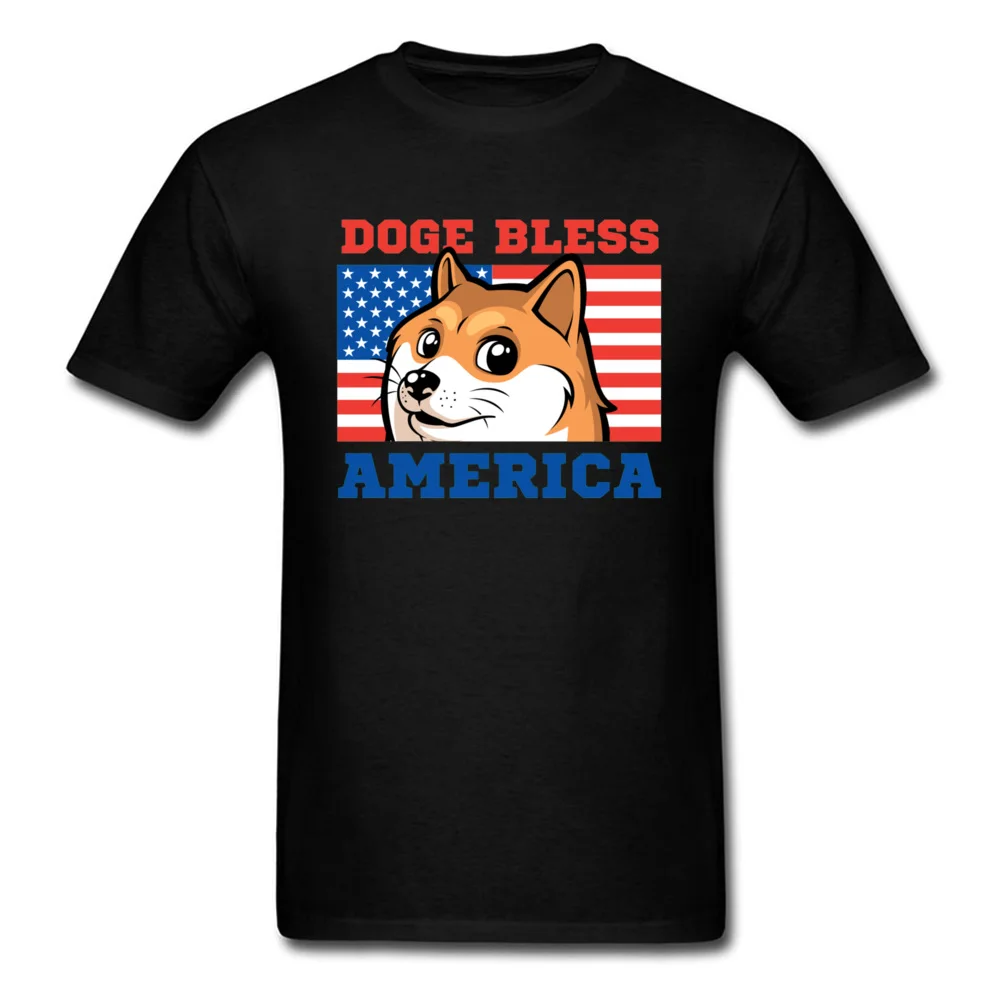 Doge Bless America 12478 100% Cotton Casual Tops Tees Dominant Short Sleeve Men's T Shirts Group Labor Day T-Shirt O Neck Doge Bless America 12478 black
