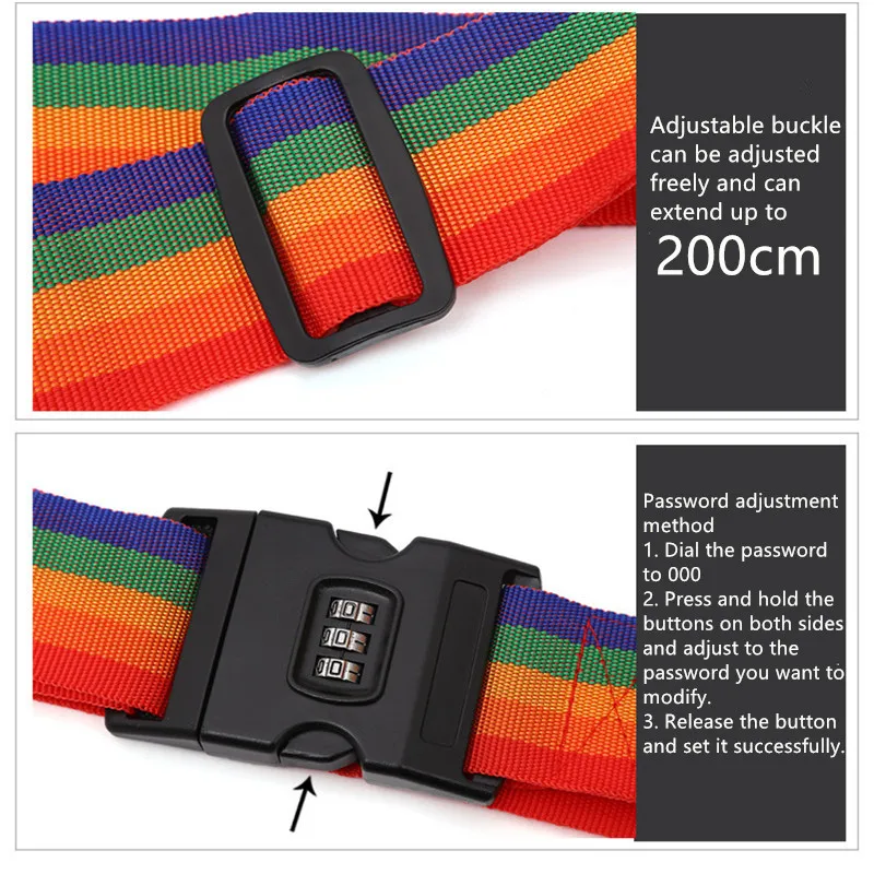 Sangle Croisée Pour Valise Avec Cadenas à Combinaison - 400 Cm, Certification TSA - Perle Grise - Sécurité Et Identification Bagages