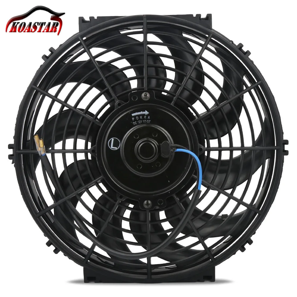 9"10"12" Inch Universal 12v 80w Slim Pull Push Racing Electric 10 Sblades Engine Cooling Fan