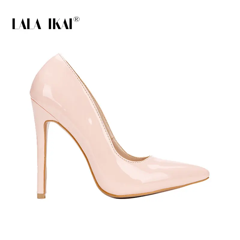LALA IKAI/женские туфли на тонком каблуке с острым носком; туфли-лодочки на высоком каблуке 12 см; пикантные офисные женские туфли; классические свадебные туфли; 014C2086-49 - Цвет: Pink