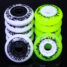 8PCS/Set 72/76mm Inline Skates Wheels PU Roller Skate Wheels with Bearings White & Green Colors Available