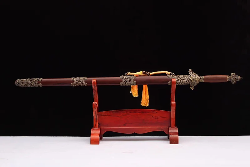 

H-quality Home Decoration Chinese Wushu Taiji Sword Hand-made Damascus Folded Steel Full tang Blade Collection sword