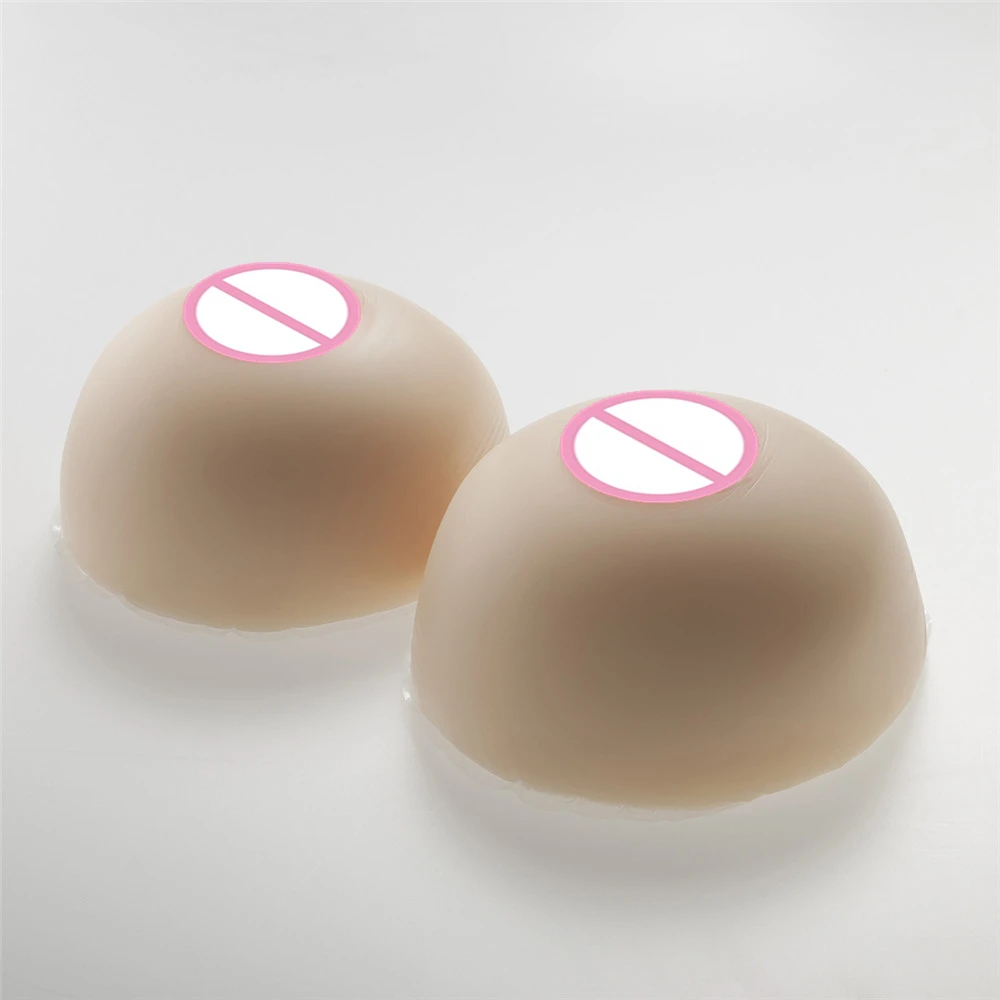 Circular White Silicone Breast 1600g/Pair Shemale Fake Breast Prosthesis Crossdresser Simulation Boobs White Box Packaging
