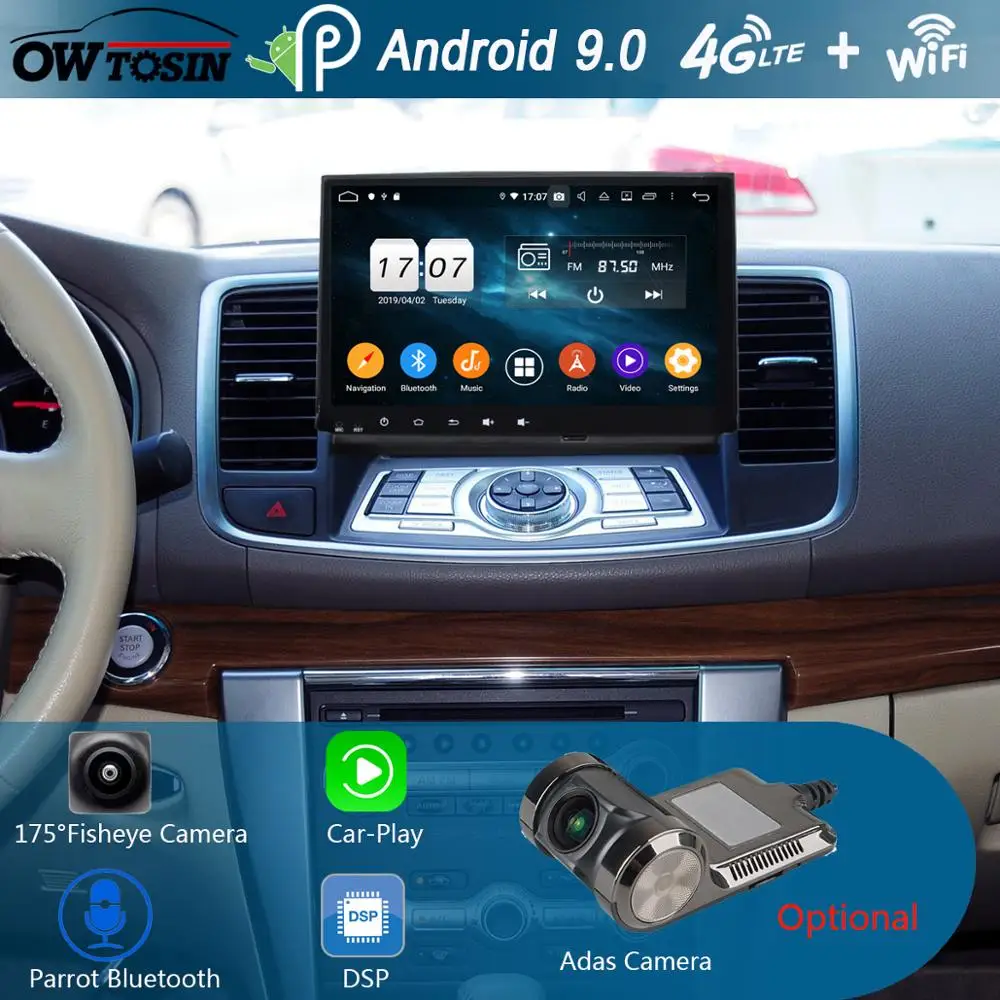 

9" IPS 4G Android 9.0 Octa Core 4GB+64GB Car Multimedia Player For Nissan Teana j32 2008-2013 GPS Navi Radio Stereo DSP CarPlay