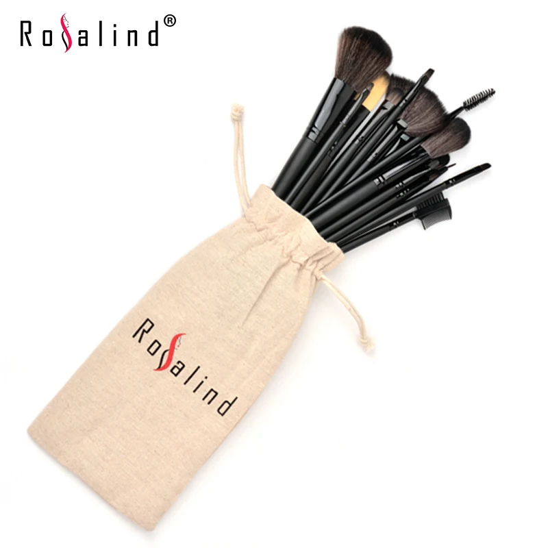 

HOT sale!!!Rosalind Professional Makeup Tools Black Makeup Brushes15 Pcs Makeup Brushes Set with Drawstring Bag Beauty