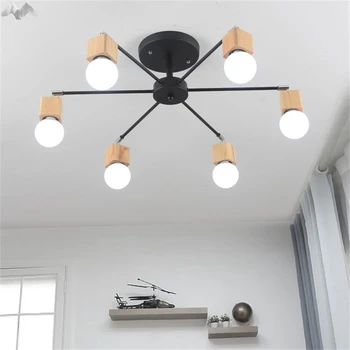 

JW_Chandeliers Lights for Dining Room Vintage Home Lighting Luminaire Iron Ceiling E27 Bulb Lamp Living Room Bedroom De Techo