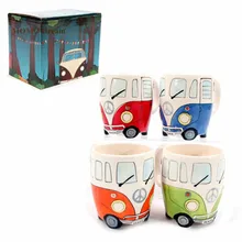 1 units Kostenloser Versand Reisemobil-keramische kaffeetasse Retro Bus Becher
