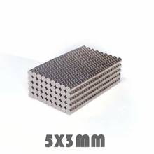 50/100/200pcs 5x3 mm Neodymium Magnet Strong Round Magnets N35 Disc 5*3 mm Search Magnet Rare Earth Magnets For Crafts 5mmx3mm