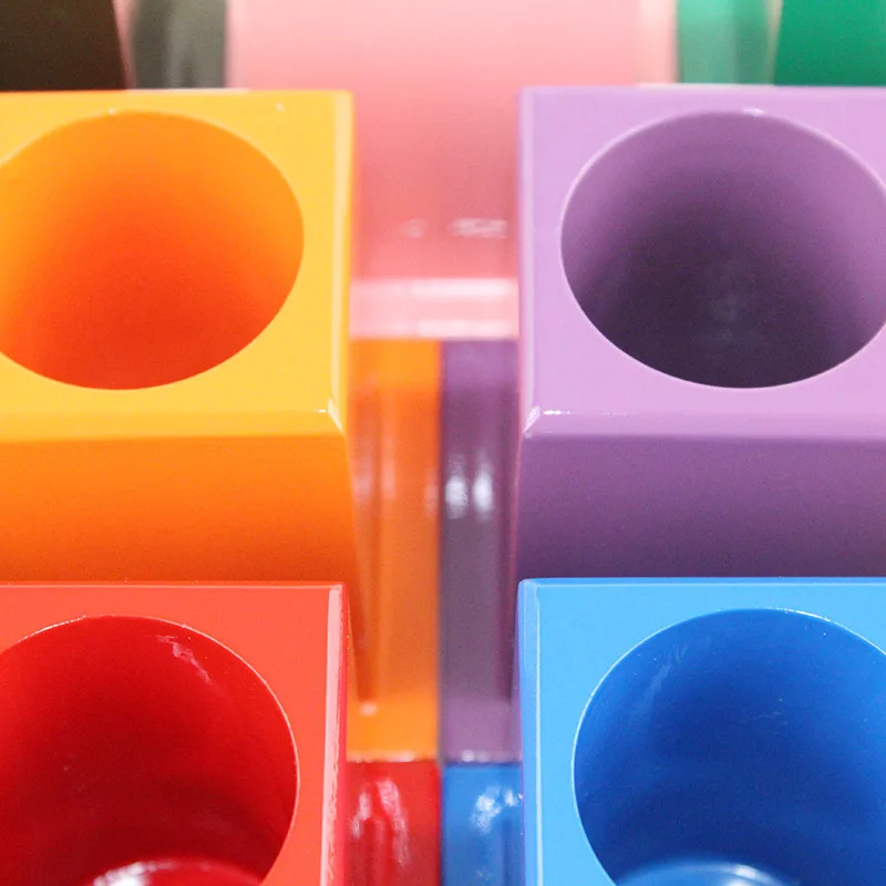  Montessori Set Preschool Teaching Materials Developing Wooden Toys 11 Color Pencil Holders - 32893191561