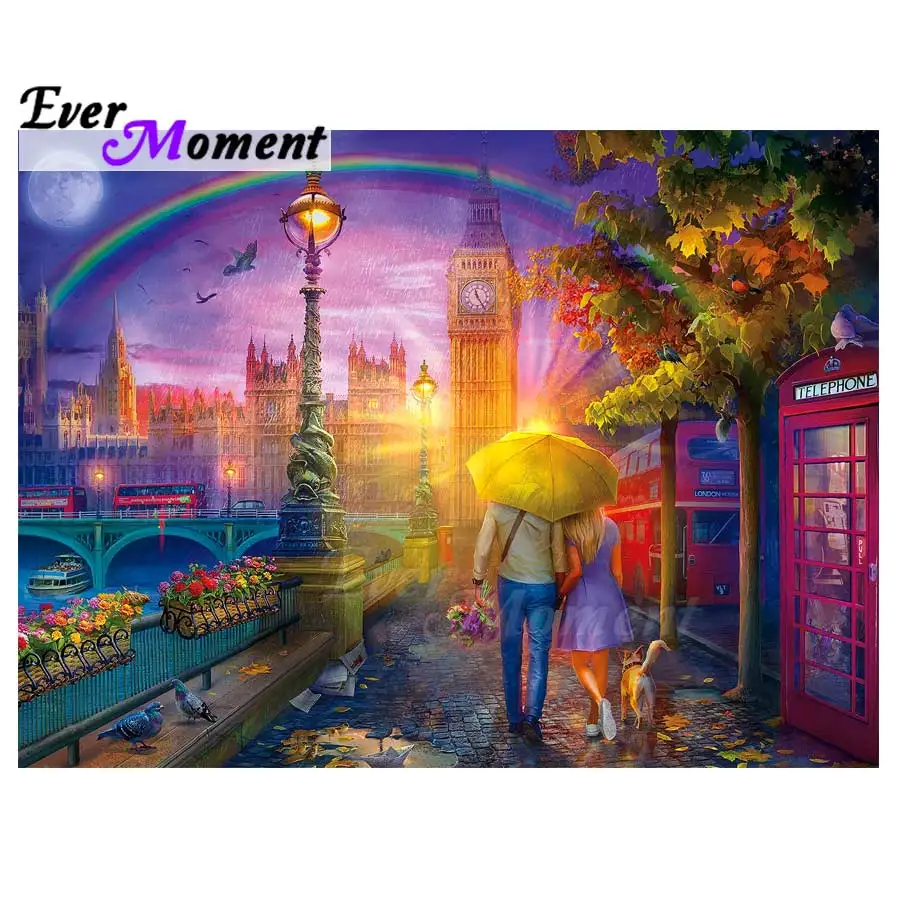Ever Moment Алмазная картина 5D DIY парная полностью квадратная мозаика Стразы вышивка