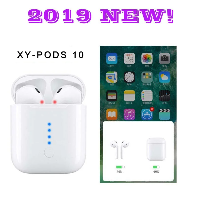 

Upgraded Support Wireless Charging XY-Pods10 TWS Mini Bluetooth Earphone Stereo Wireless Earbuds Air pod Touch Headsets