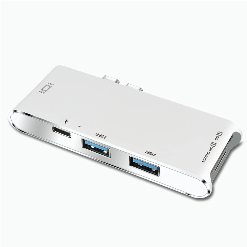 Тип C многофункциональный конвертер USB концентратора двойной разъем Алюминий