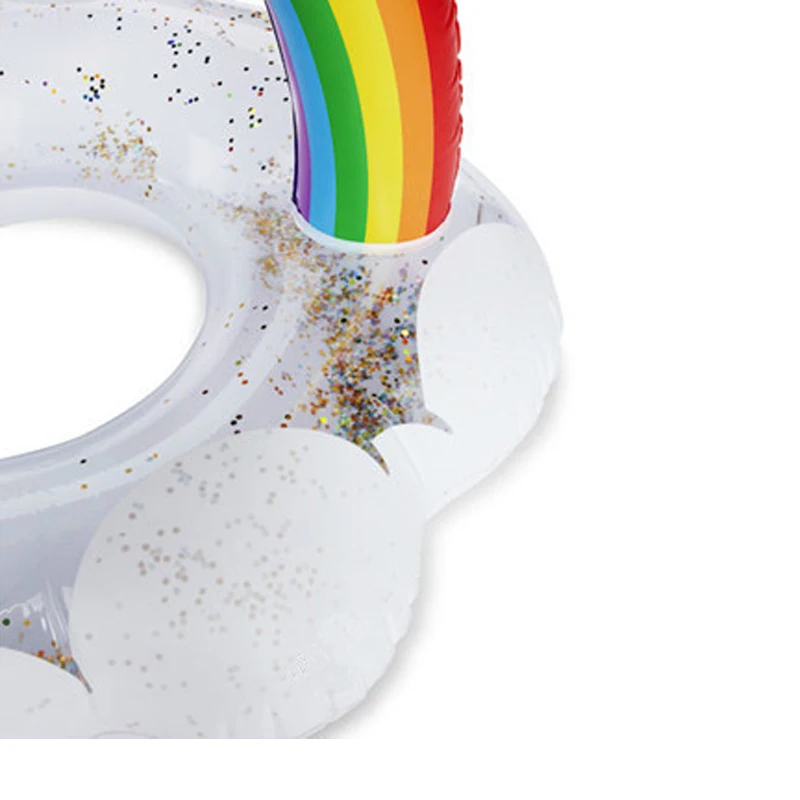 90cm Inflatable Clouds rainbow Pool Floats swimming ring  holiday circle Air Mattress water toys for child kids  beach party