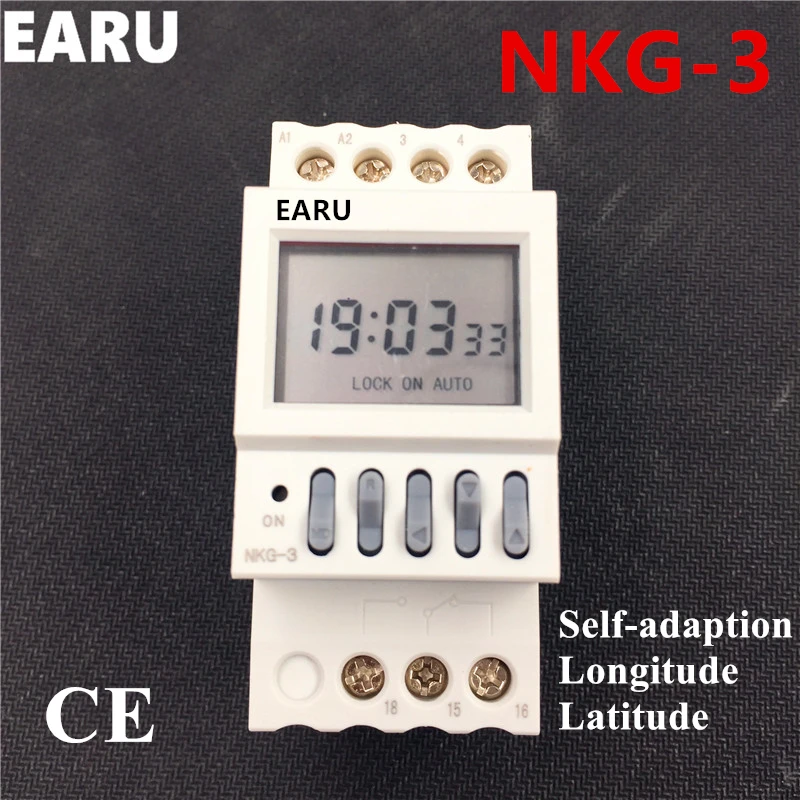 

NKG3 NKG-3 LCD Microcomputer Programmable Digital Astro Time Switch Relay Timer Latitude Longitude Rail Street Lamp Controller