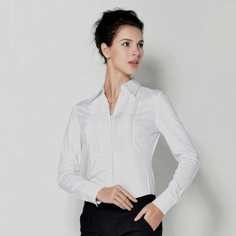 Новая блузка женская рубашка для тела осенние Топы Модные Боди Одежда женская с длинным рукавом с v-образным вырезом Корейская белая офисная одежда
