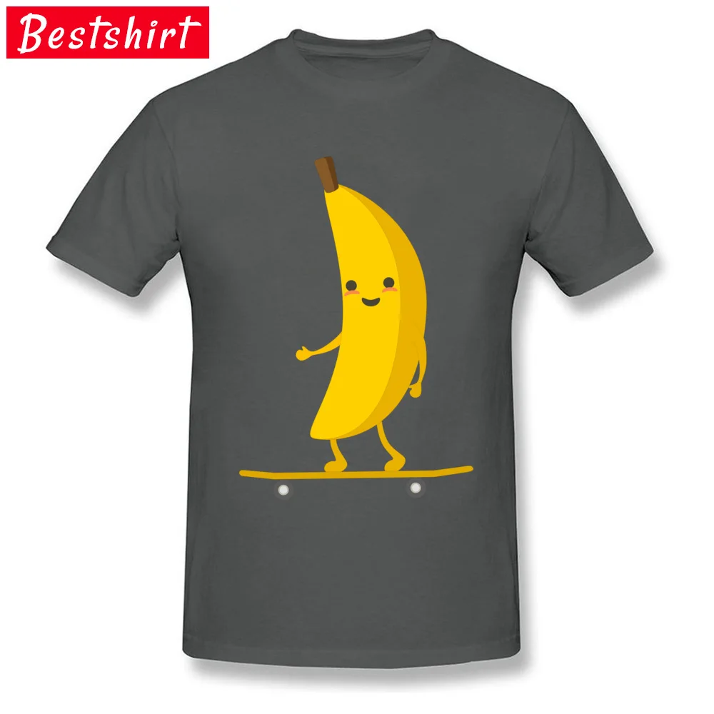 Casual Banana skater T-Shirt 2018 Autumn Short Sleeve Crewneck Tops & Tees Pure Cotton Man Slim Fit Tee-Shirts Banana skater carbon