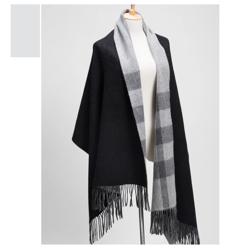 Высокое качество зима класс 400 г кашемир решетки толстые тканые женские модные большие шарфы шаль пашмины 70x200 см