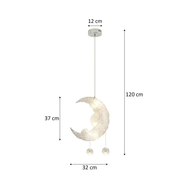 Креативный светодиодный подвесной светильник в форме Луны, теплый декоративный подвесной светильник для детской комнаты, столовой, спальни