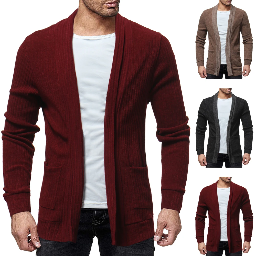 Men'S Sweater Cardigan 2018 Male Brand Casual Slim Sweaters Men Pure Color Simplicity Hedging Men'S Sweater KGUT