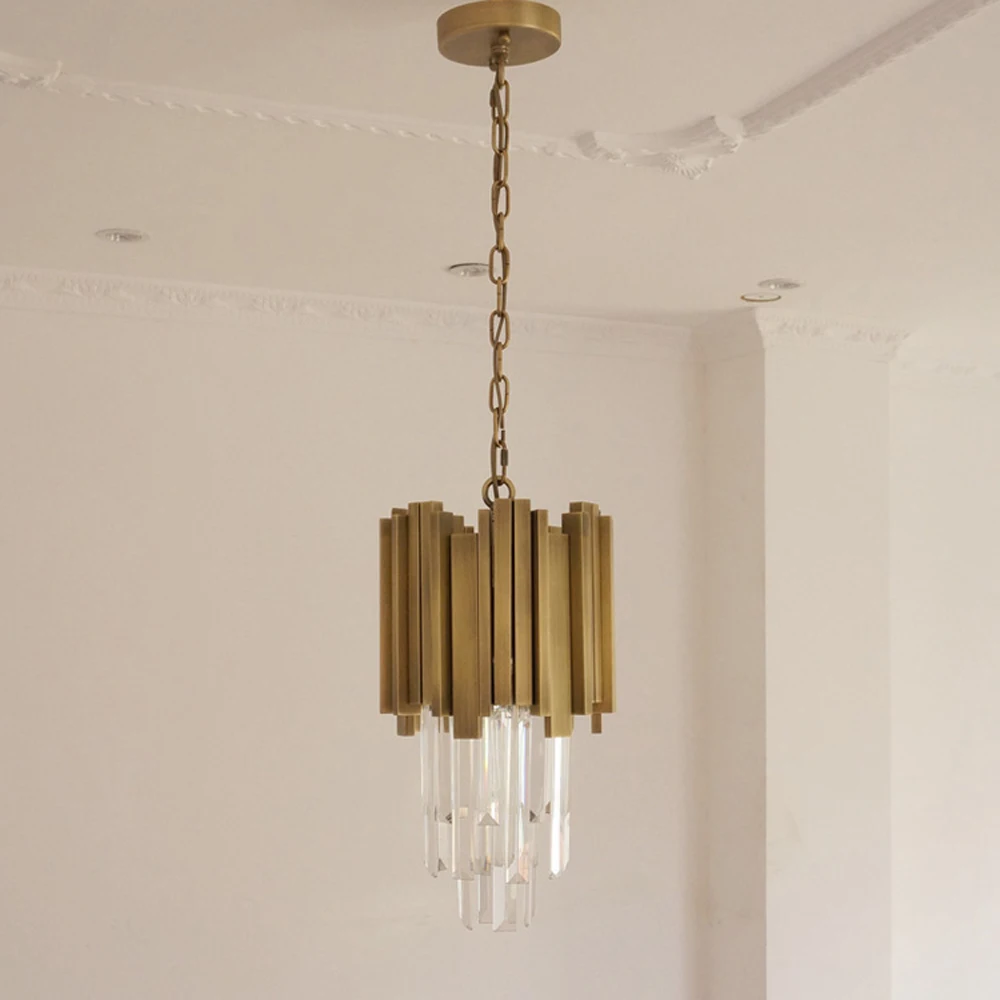 

luxury gold crystal chandelier lighting modern Island lights Dia25*H48cm lustre hallway lamp