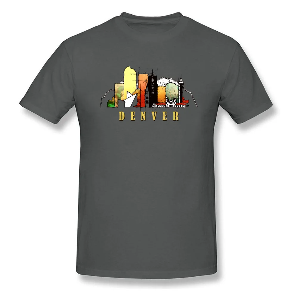 Casual T Shirts 2018 Popular Crew Neck Denver city Pure Cotton Men T Shirt Normal Short Sleeve Tops Tees Free Shipping Denver city carbon