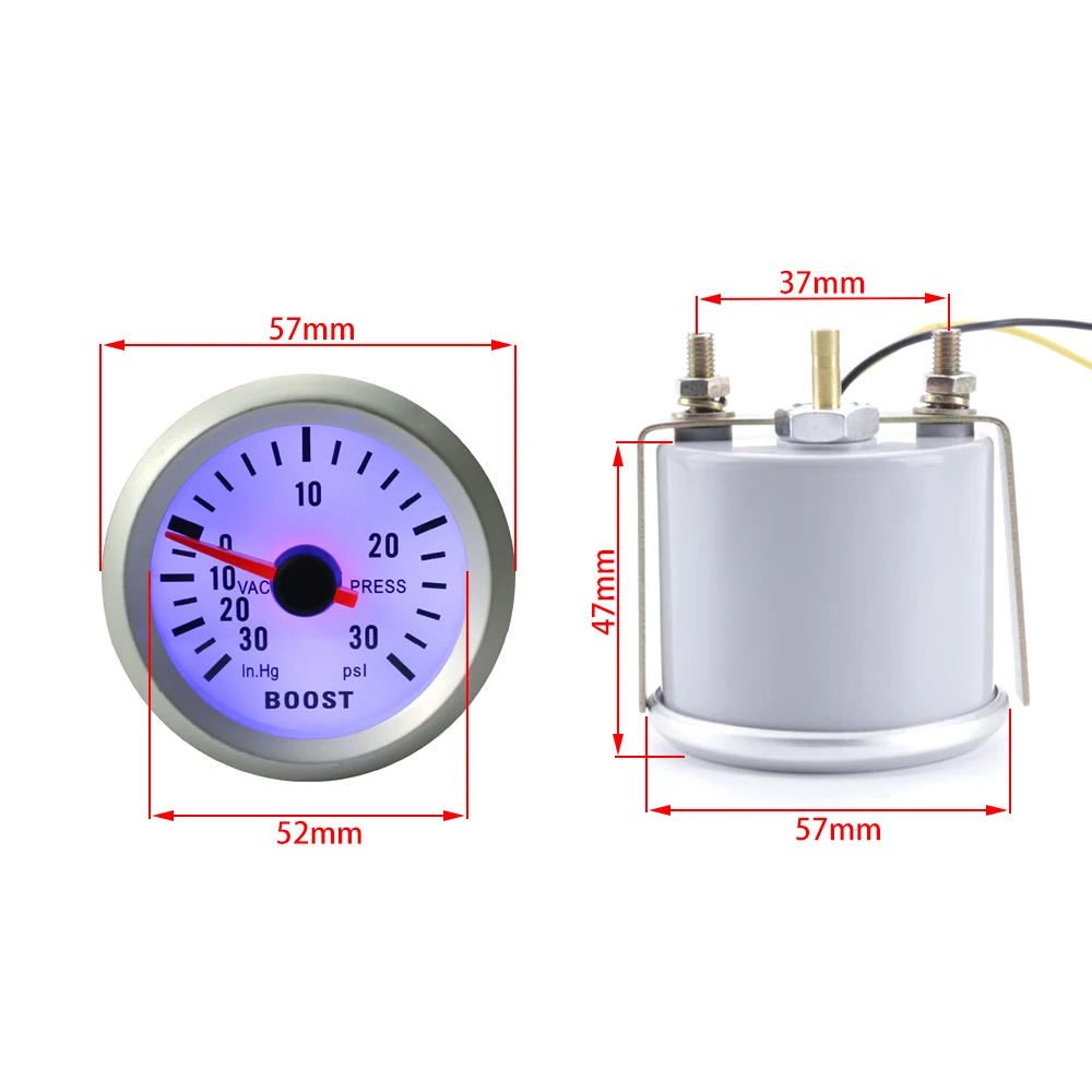 " 52 мм повышение колесная универсальный синий светодиод PSI Turbo Boost Gauge Авто повышение вакуумметра автомобиль метр