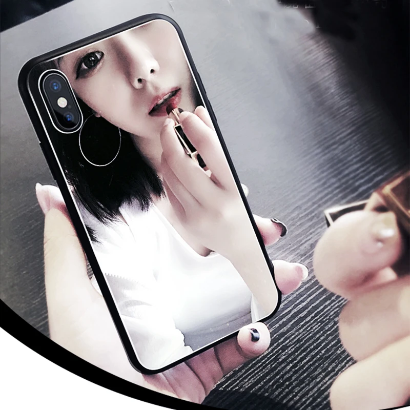 Горячая зеркало для макияжа в виде ракушки блеск мягкий чехол для телефона для samsung Galaxy S7 край J8 A50 A70 A830 A30 A10 M10 S8 плюс S9 Note 9 8 S10 E
