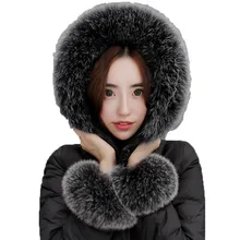 Натуральный Лисий мех воротник с капюшоном пуховик теплый плюс размер средней длины пуховик зимняя куртка женская верхняя одежда WUJ0901