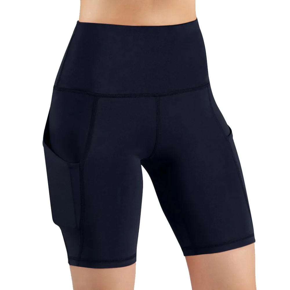 ✔ Повседневный сплошной цвет карманный Yoga Fitness Shorts Yoga женские спортивные леггинсы фитнес pan ★