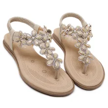 2018 Women Shoes summer Woman Sandals Rhinestones Gem Gladiator Flat Sandals Crystal Chaussure Plus Size 42 sapato feminino 2018 Women Shoes summer Woman Sandals Rhinestones Gem Gladiator Flat Sandals Crystal Chaussure Plus Size 42 sapato feminino