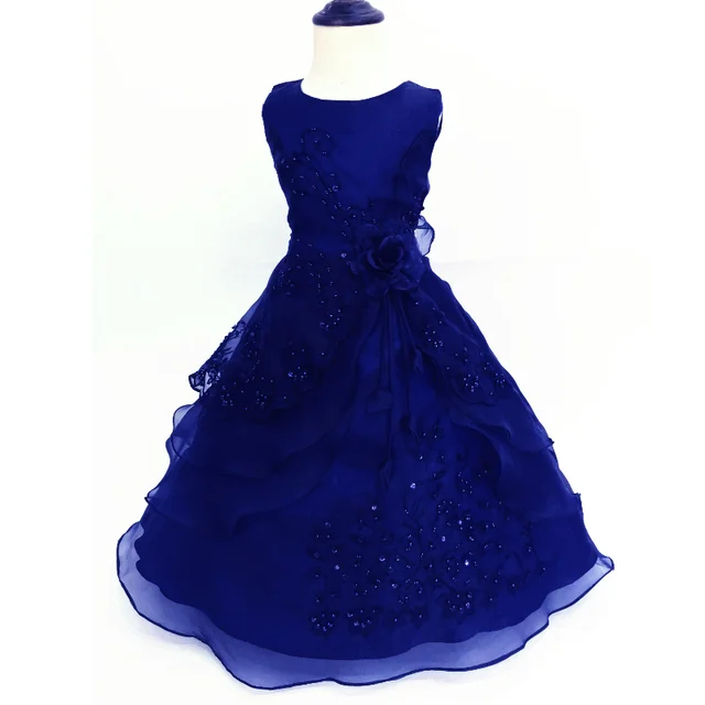 Buy 2018 New Design Embroidery Organza Kids Dresses For Girl 14 Years Gold