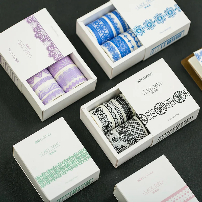 

8pcs/set fresh lace series Retro Lace border Decoration Washi Tape DIY Planner photo Diary Scrapbooking Masking Tape Escolar