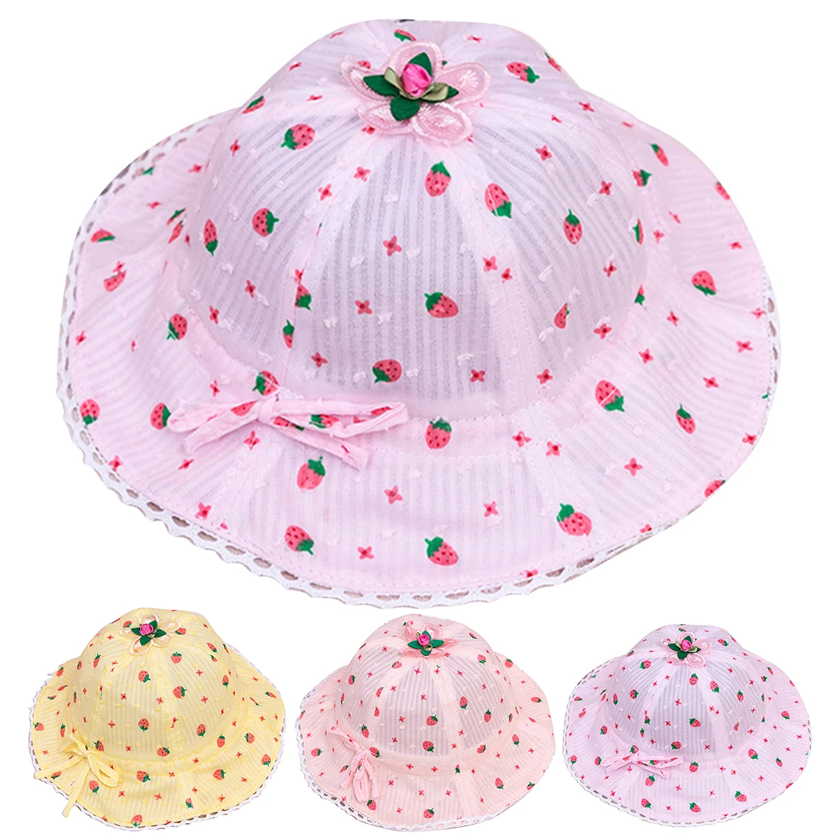 girl sun hat with chin strap