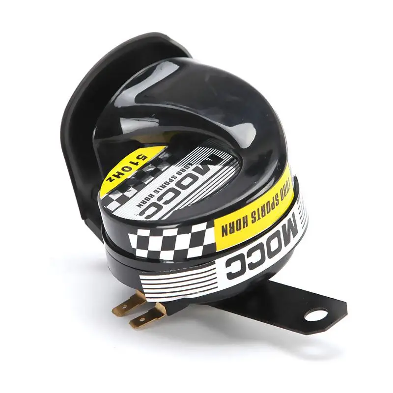12V Black PC Motorcycle 510Hz Euro Sports Racing Horn For Honda Yamaha