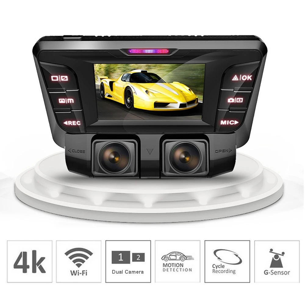 Автомобильный видеорегистратор V28 HD с двумя объективами Panorama Pixel 12 миллионов
