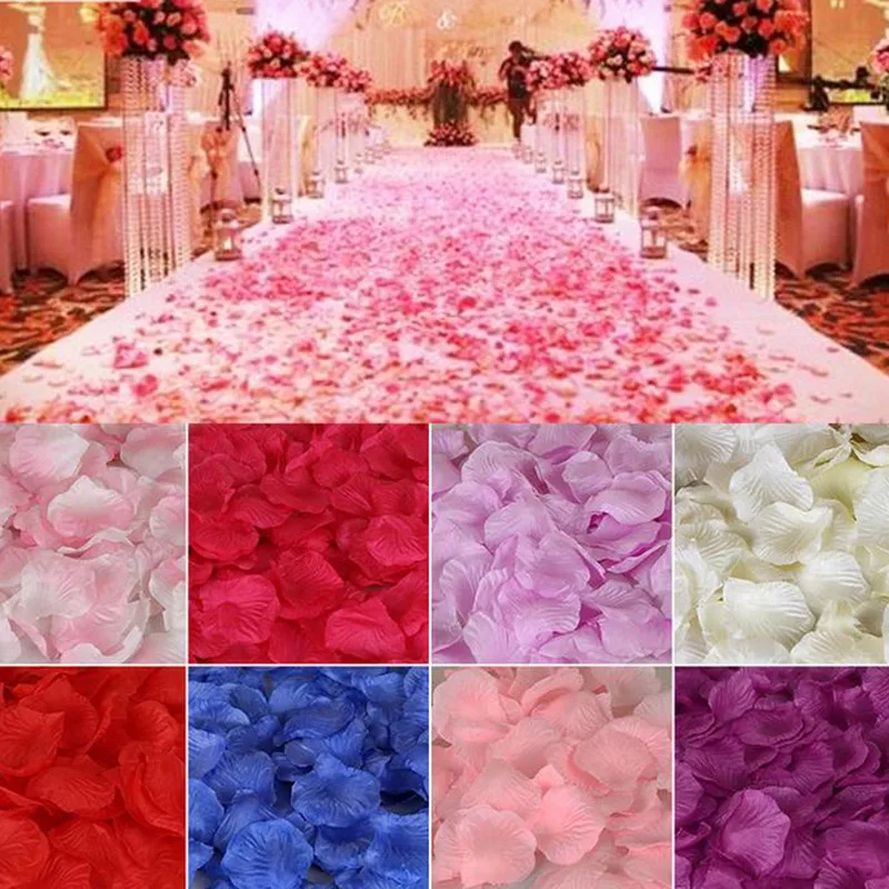

1000 pcs/lot 5*5cm 2019 New silk rose petals for Wedding Decoration, Romantic Artificial Rose Petals Wedding Flower Rose Flower