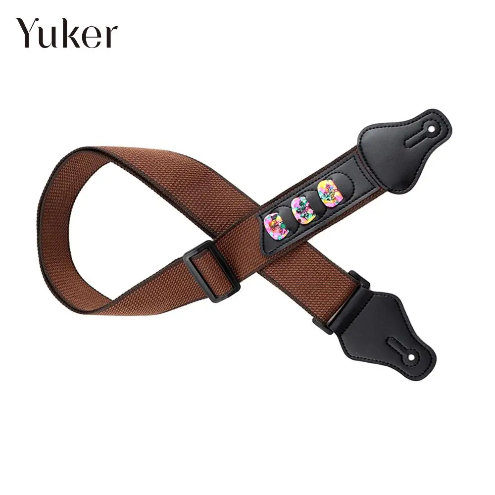 Guitar Strap Belt 3 Pick Plectrums Holders Durable For Acoustic Bass SuppliesGuitar Parts