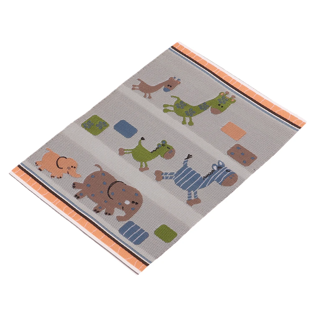 Dolls Bears 1 12 Dollhouse Miniature Rug Cartoon Animal Carpet Floor Covering Furniture Floor Coverings